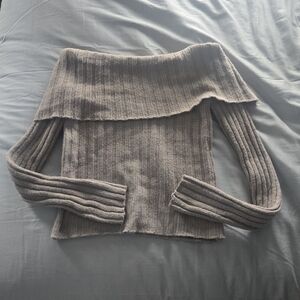 Off-Shoulder Beige Sweater